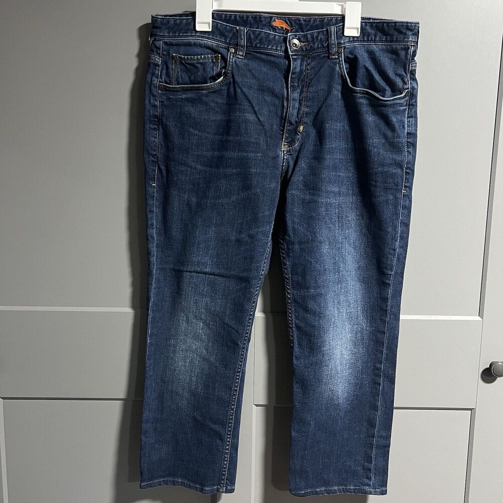 Tommy Bahama Mens Carmel Vintage Straight Leg Denim Jeans Blue Size 38x30